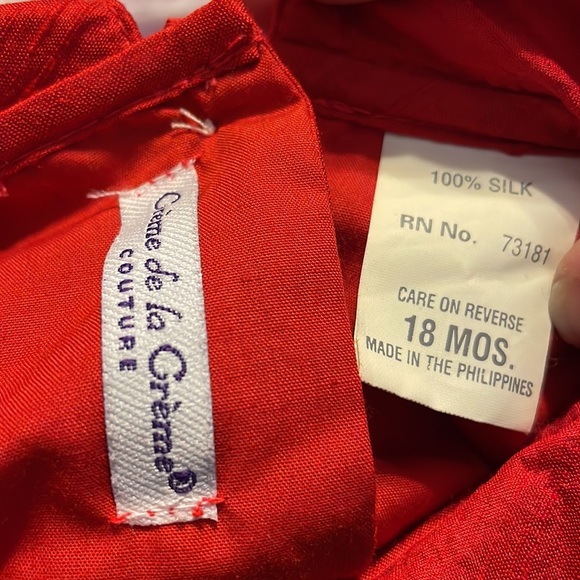 NWOT Creme de la Creme Coutoure red dress and bloomers size 18 mo. - Picture 6 of 6